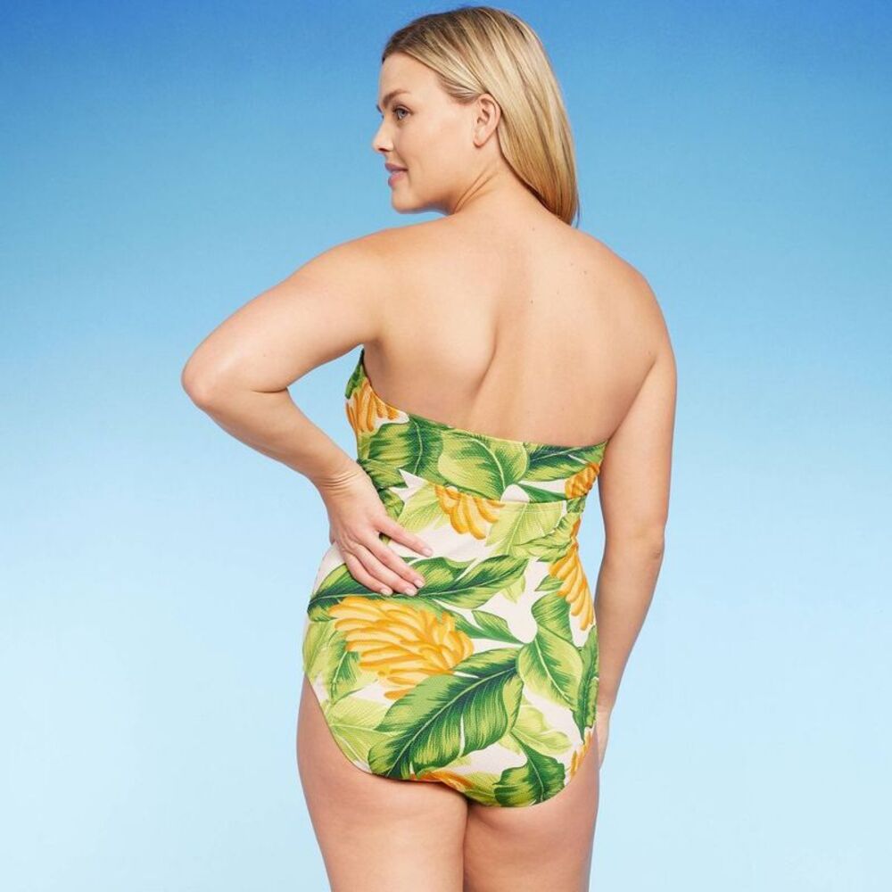 Kona Sol -  Women's Bandeau Swimwear Multi M Banana P Green - Picture 2 of 4